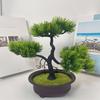 Zielone Sztuczne Drzewko Bonsai Sosna Pozdrowień Sztuczna Roślina w Doniczce Sztuczna Roślina Zielona Dekoracja Domu