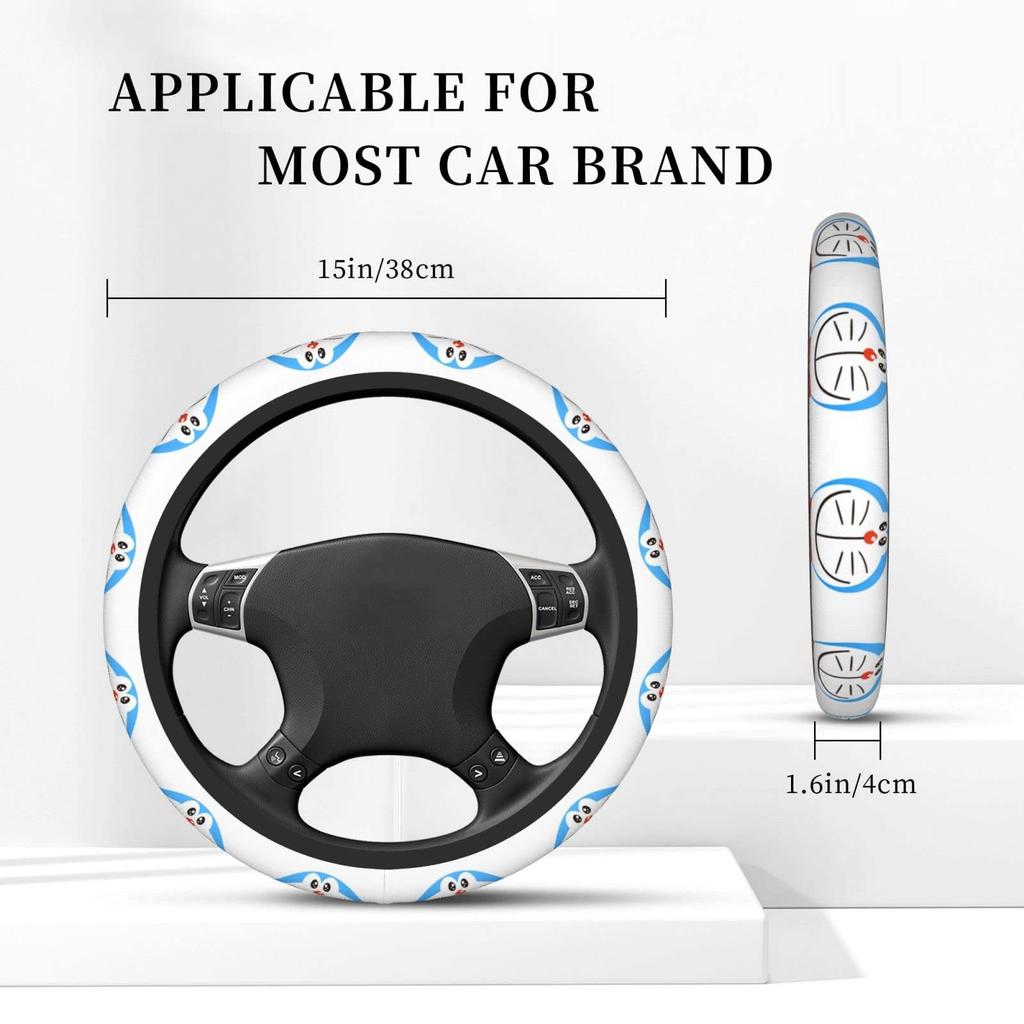 Doraemon Steering Wheel Cover for Cars, Stylish, Anti-Slip, Stain Prevention, Comfortable Touch, Accessories, Interior