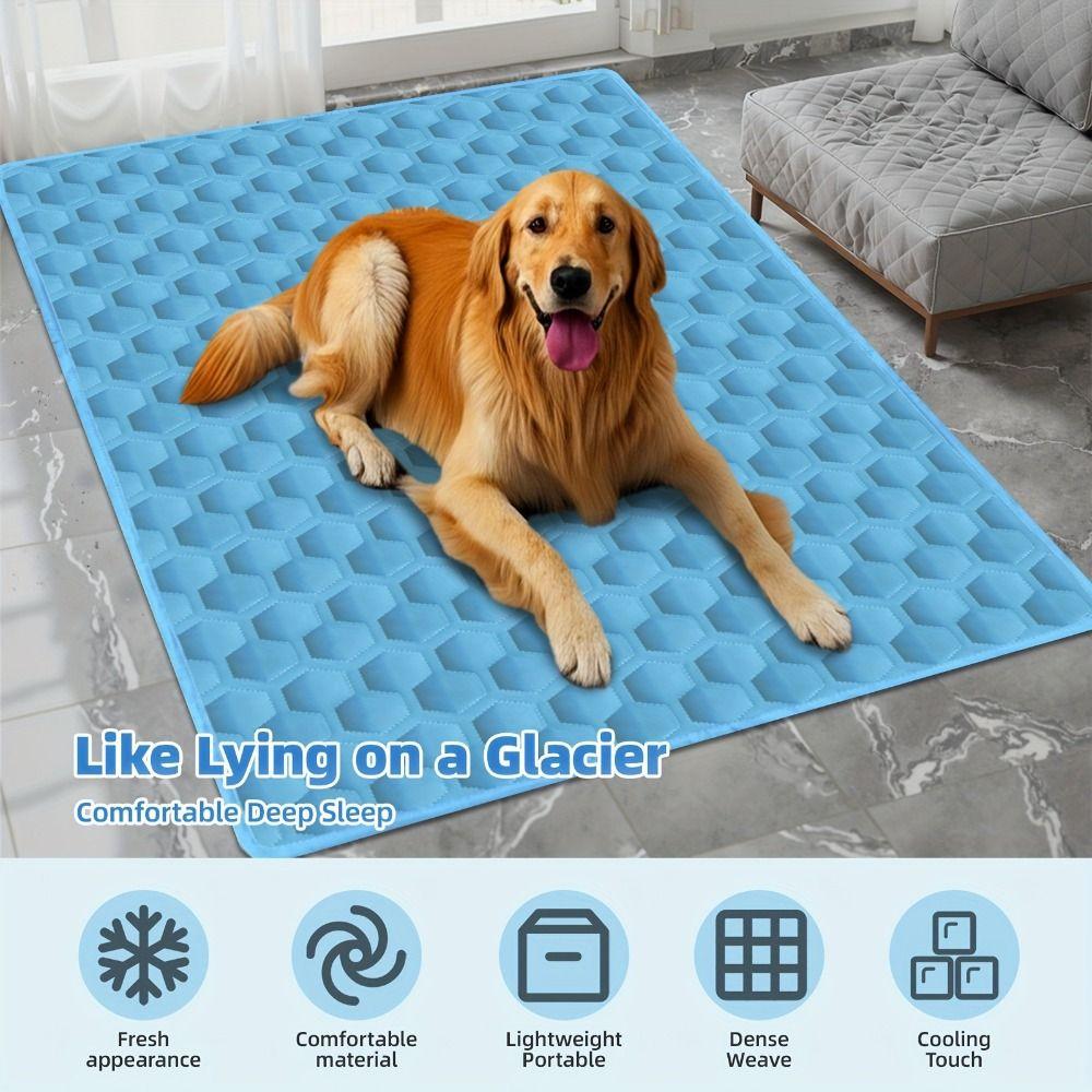Breathable Cat-shaped Cooling Mat Washable Ice Silk Blanket  For Cat Small Medium Dogs