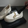 One-pedal Fisherman Shoes Women's Lace Embroidery Sequins Casual Single Shoes Summer New Mesh Breathable White Shoes