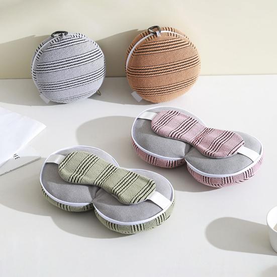 2-in-1 Neck Pillow Travel Neck Pillow with Eye Mask Zippered Portable Neck Support Pillow Reduces Neck Strain for Road Trips Long Flights