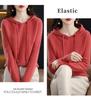 Women's Lace-up Knit Hoodie: Spring/Autumn Long Sleeve Loose Pullover Sweatshirt