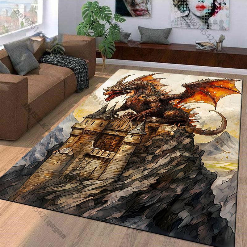 Mystical Dragon In Enchanted Forestcarpet Yoga Living Room Room Decor Children's Crawling Mat Doormat Area Rug Games Floor Mat