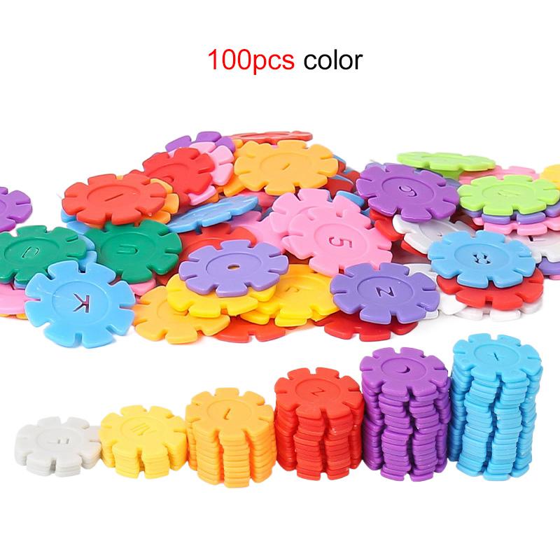 60~200 Stück Schneeflocken-Bausteine Spielzeug Kinder Früherziehungsspielzeug Gehirnförderndes DIY-Konstruktionsspiel Zusammenbau Geschenk TMZ