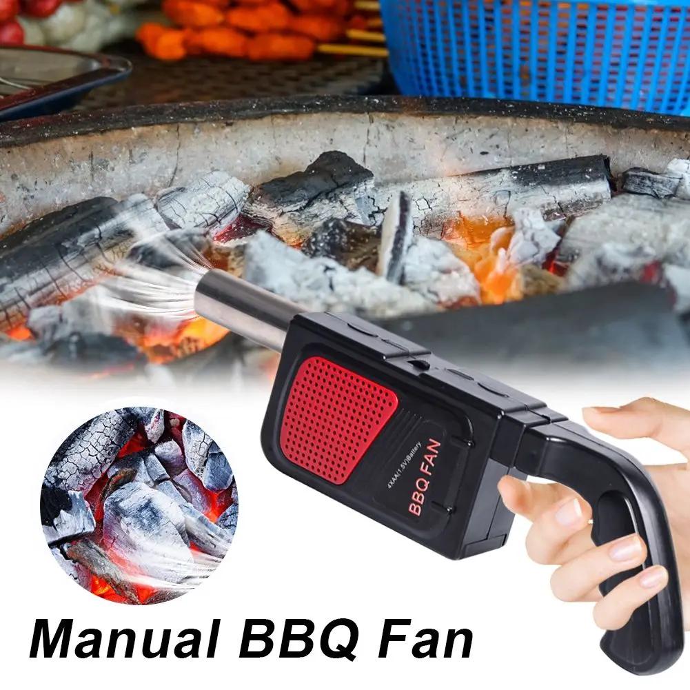 Ruční Elektrický BBQ Ventilátor Vzduchový Foukací Ventilátor Gril Venkovní Přenosný Ruční Grilovací Příslušenství pro Uhelný Krb Piknik Kempingový Nástroj