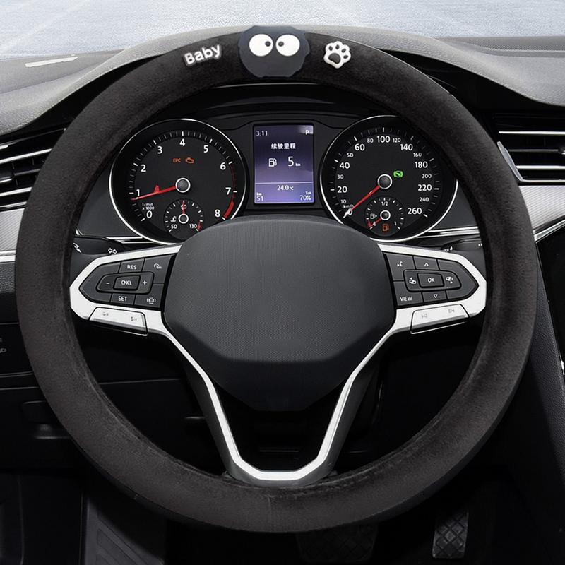For Steering Wheel Cover Car Steering Wheel Cover Briquettes Car Wheel Protector Anti-Slip Car Wheel Protector Breathable Plush