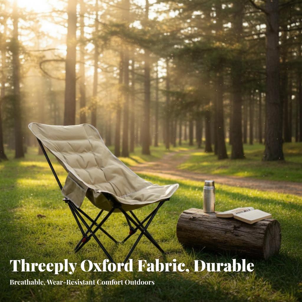 Padded Highspine Moon Chair Foldable Highspine Camp Chair Lightweight Stable Base For Outdoor Lovers