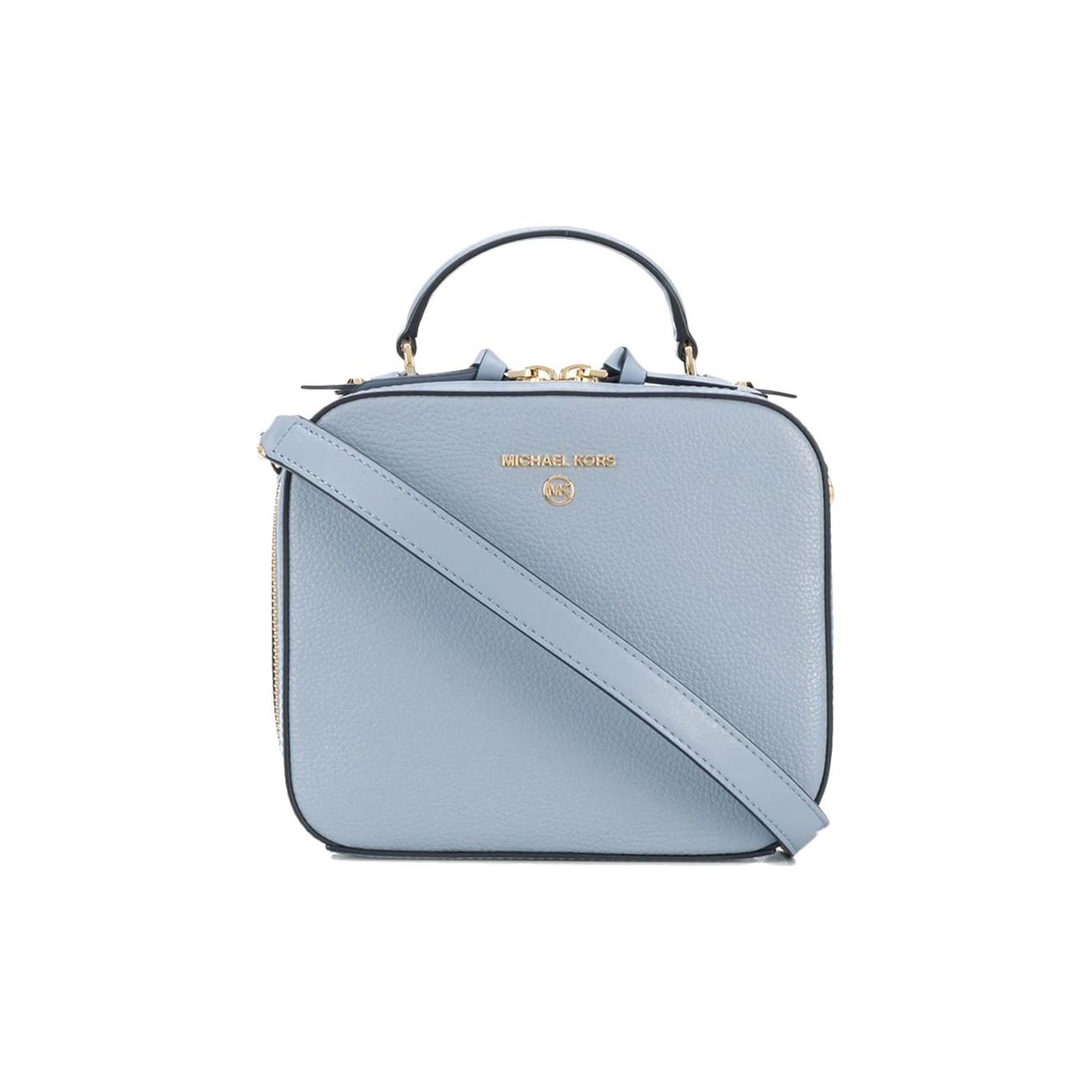 

Michael Kors Jet Set Letter Logo Square Solid Commuter Dating Leather Crossbody Tote Bag Medium Women bags Light-Blue 32T0GT9C2L-PALE-BLUE Basic Set (Bag+Dust Bag)