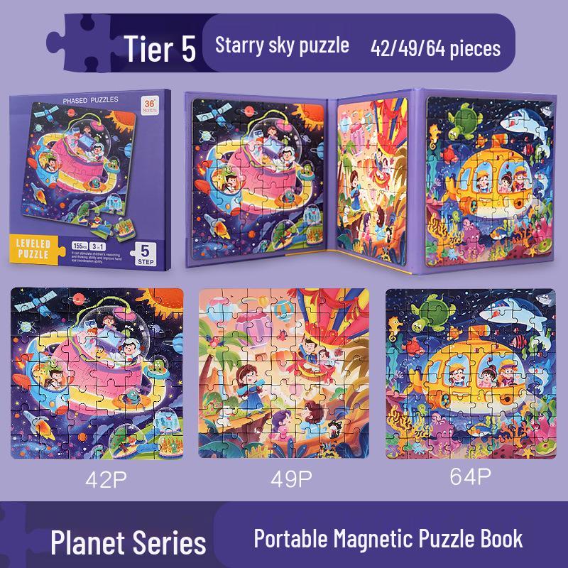 Magnetická puzzle kniha pre deti: Predškolská výchova pre vek 3-6 rokov