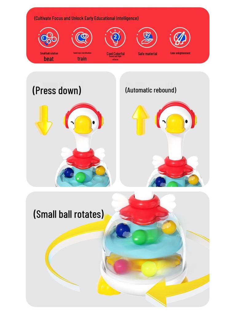 Rotating Musical Press Toy: Spinning Top for Babies 0-2 Years - Early Education
