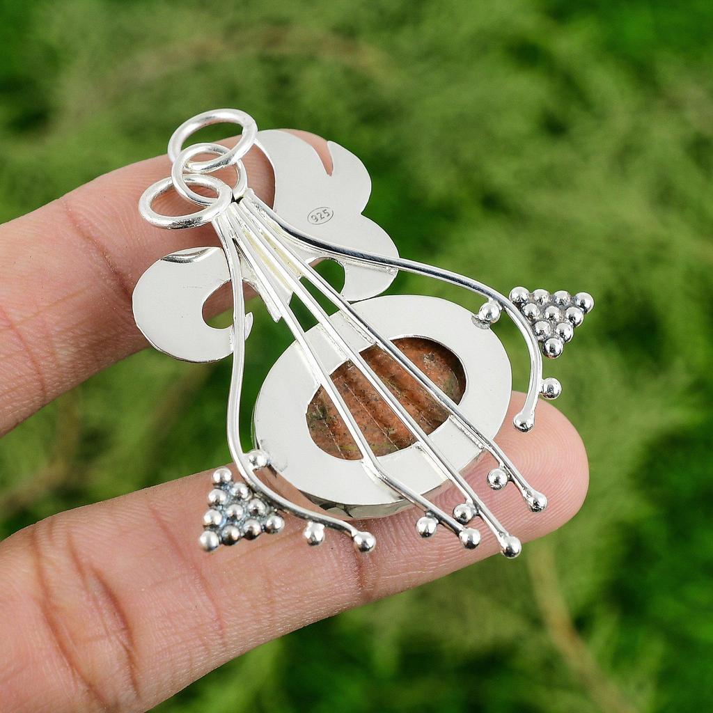 Daughters Day Deal 925 Sterling Silver Unakite Gemstone Wedding Pendant Jewelry