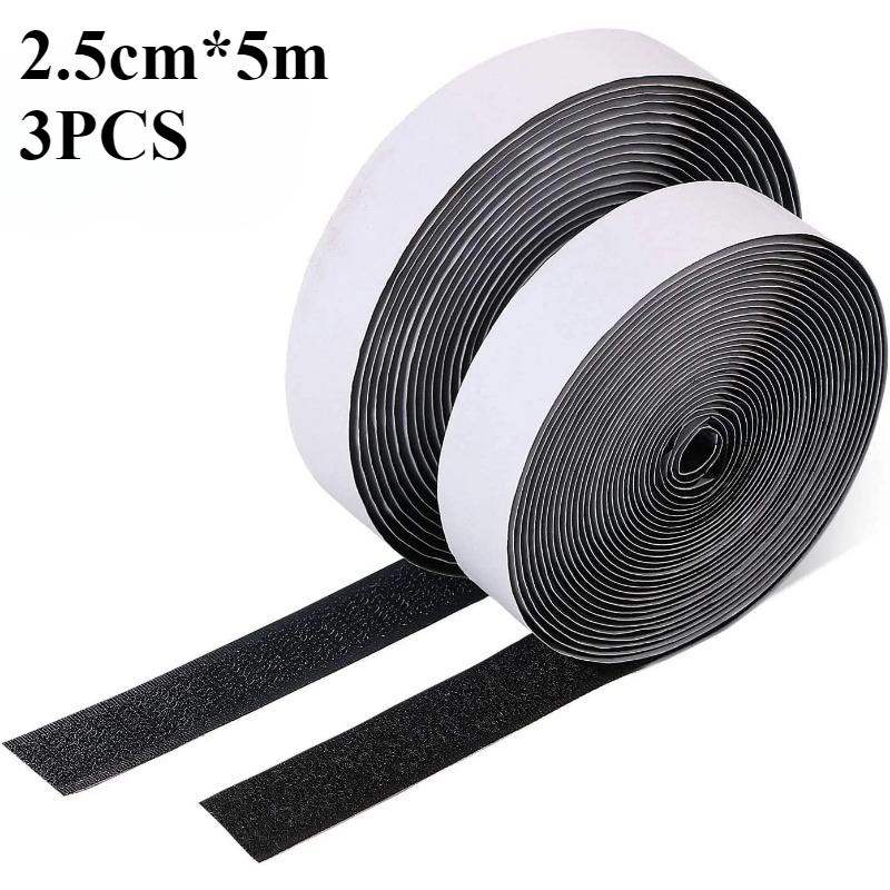 5M Strong Self-adhesive Hook and Loop Fastener Strip Magic Nylon Sticker Scratch Tapes with Glue Strap for DIY Craft 20-50MM