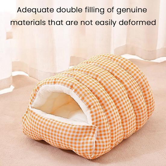 Cat Nest Bed Winter Warm Pet Cave Indoor Cats Padded House Tent Soft Plush Pet Bed Removable Washable for Cats And Puppies
