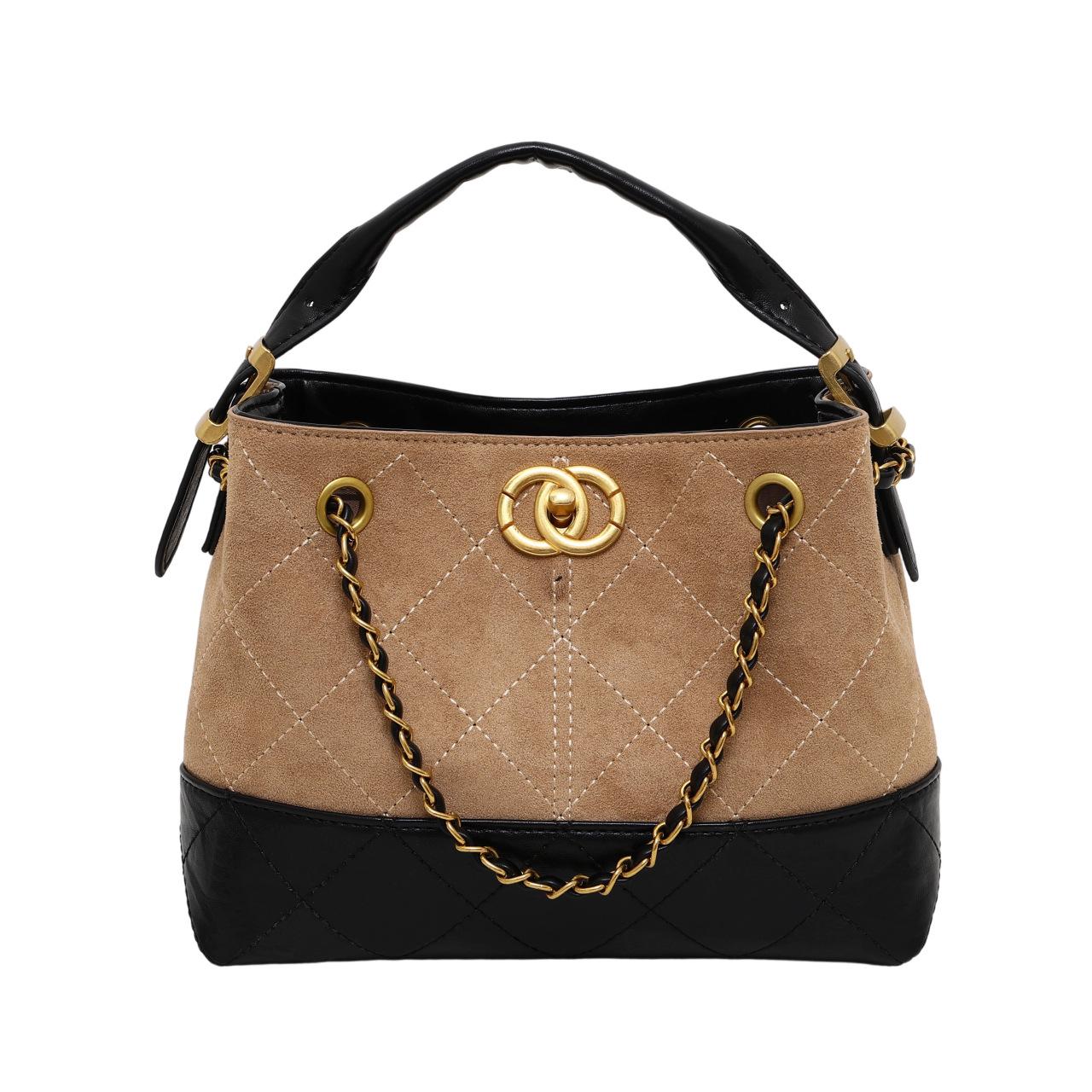 

European & American Retro Matte Argyle Chain Tote Bag – Fragrance Style Crossbody for Women, 2025 Edition Small 23*9*18