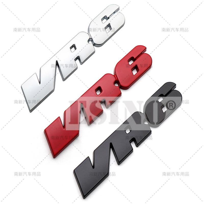 AABIN1 Styling Auto 3D VR6 Metallo Cromo Lega di Zinco Emblema Badge per Carrozzeria Adesivo per Volkswagen Golf R32 Passat CC R36 GT Touareg Phaeton