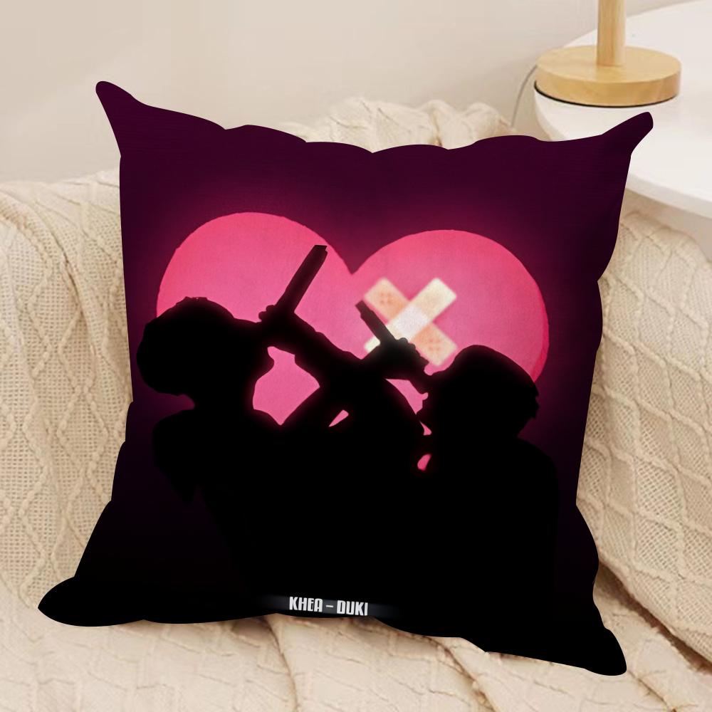 Male Singer Duki Cushion Cover Silky Short Plush DoubleSided Printed Pillow Case for Sofa All Seasons Home Decor Gift