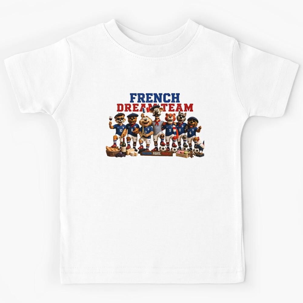 French Dream Team Soccer Fans – Funny France World Cup Supporter Mascots Kids T-Shirt 160