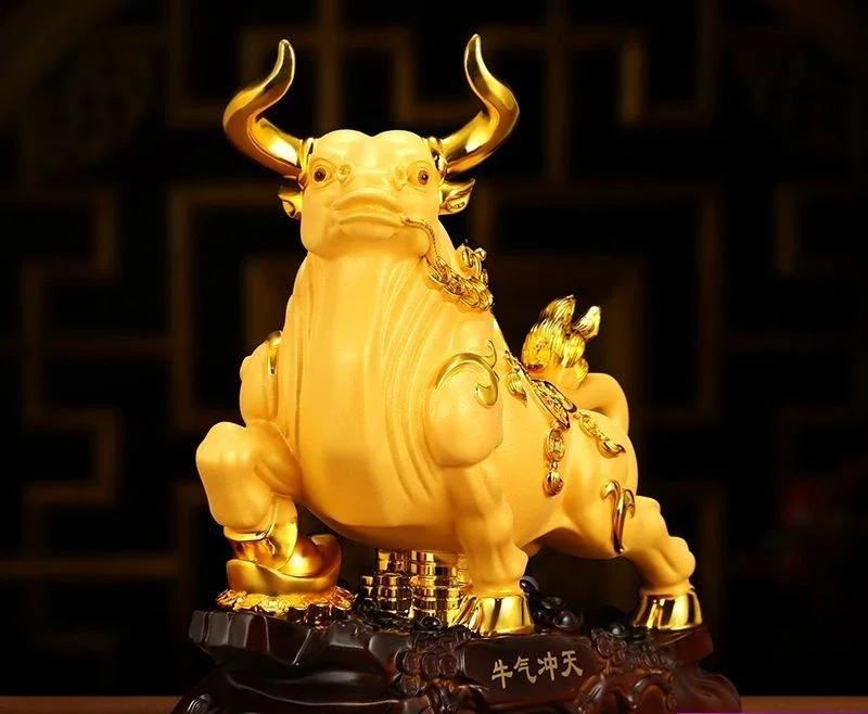 Cow Ornaments Attract Wealth Living Room Office Decorations Zodiac Cow Mascot Gifts