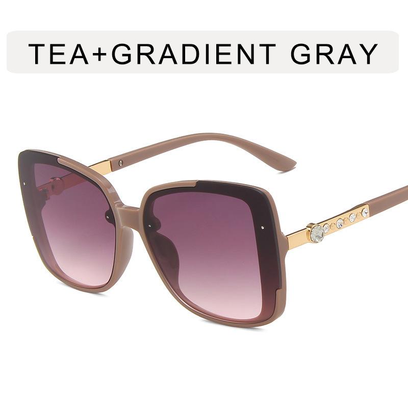 Box Sunglasses Women With Diamonds Model Fashion Large Frame Sunglasses Uv Protection Han Chao Sunglasses Men
