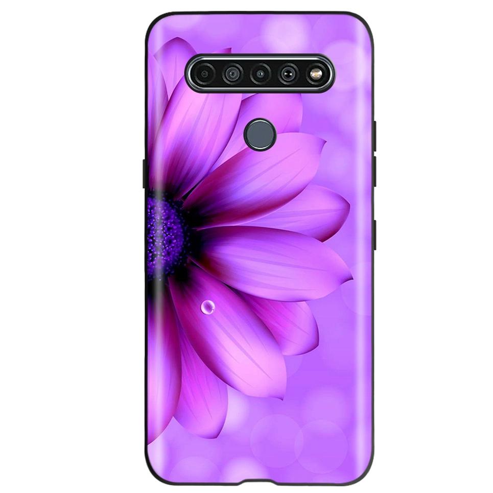 Black TPU Cover For LG K61 2020 CaseCute Cat Pattern Coque For LG K61K 61 LGK61 Luxury Matte Shockproof Protection Etui Bumper