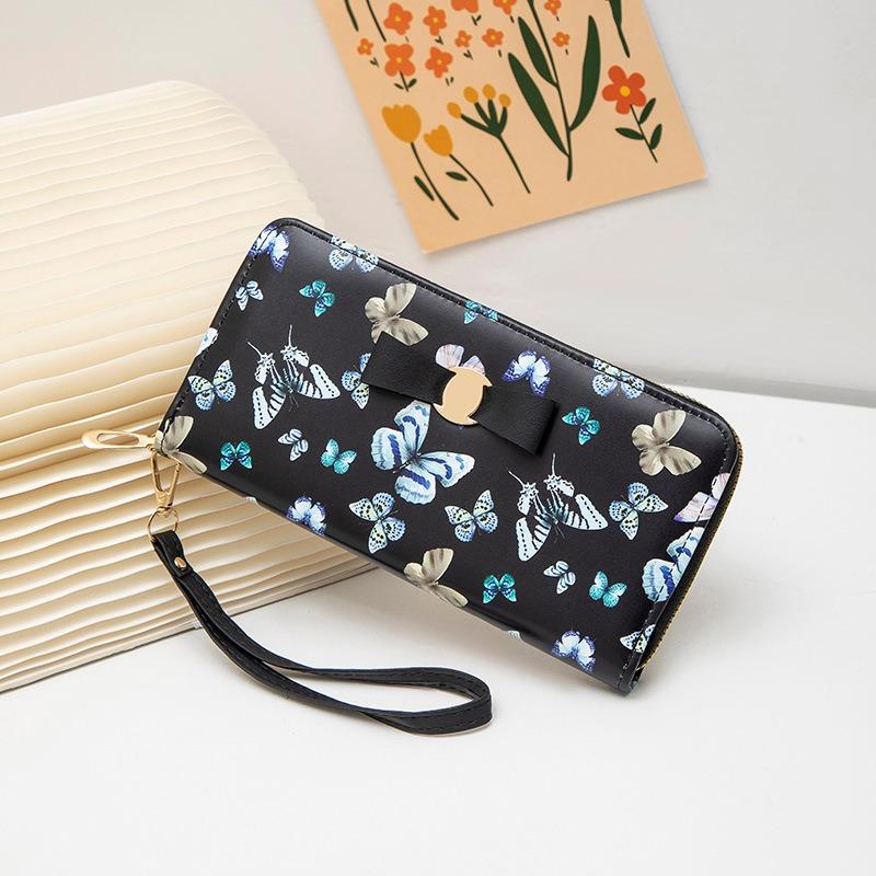 Autumn New Long Wallet Girls Clutch Bag Sweet Little Butterfly Women's Wallet
