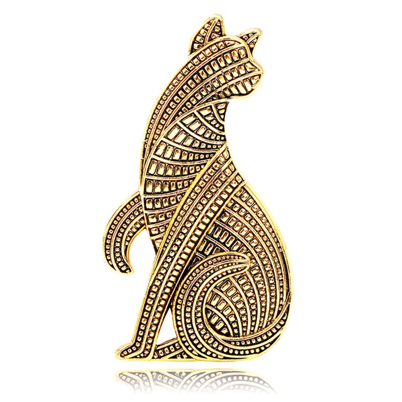 Vintage Cat Brooches For Women Unisex National Style Cat Pet Animal Party Casual Brooch Pin Gifts