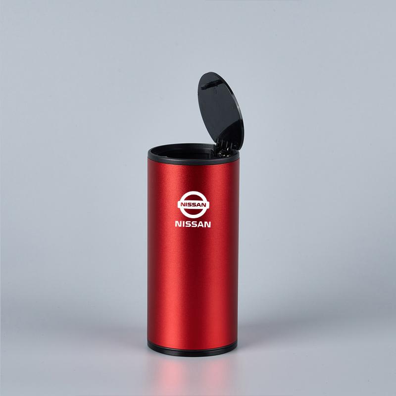 Alloy Car Trash Can Organizer Storage Bag Garbage Bin Ashtray For Nissan Juke Qashqai J10 Pulsar Sentra Altima Nismo Accessories
