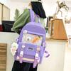 Korean Version of Fashion Trend Casual Large Capacity Foreign Style Versatile Backpack Small Fresh Japanese Four-piece Set Student Schoolbag