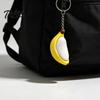 Push-pull Fidget Toy Keychain Pendant, Peeled Banana Stress Relief with Thickened Stainless Metal Steel Ring, Portable for Keys Backpacks Schoolbags