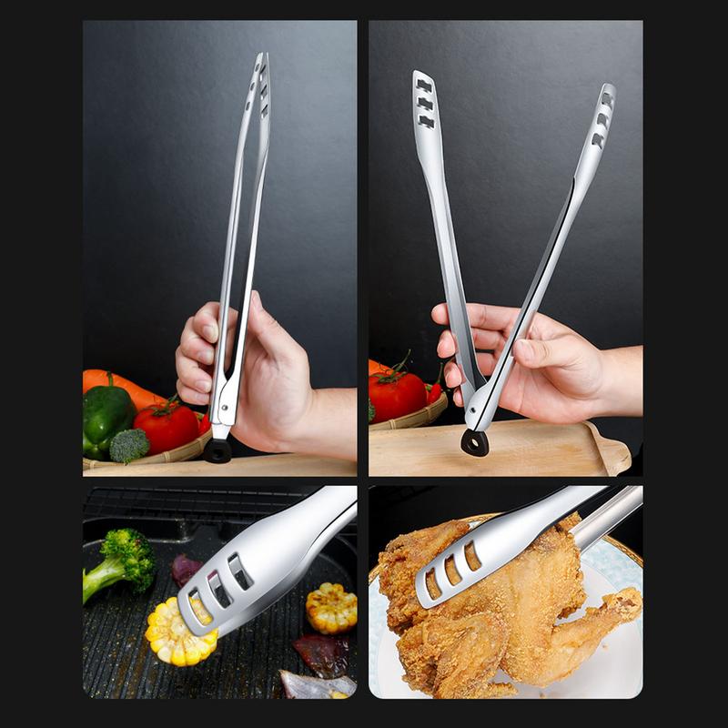 Kitchen Tongs 12.5 Inch Buffet Tongs Stainless Steel Grilling Tool Multipurpose Clamp Kitchen Gadgets For Sausage Steak Salad