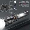 Upgraded Super Bright Flashlight USB Rechargeable with Side Lamp Built-in Battery Torch for Outdoor Emergency Camping Use