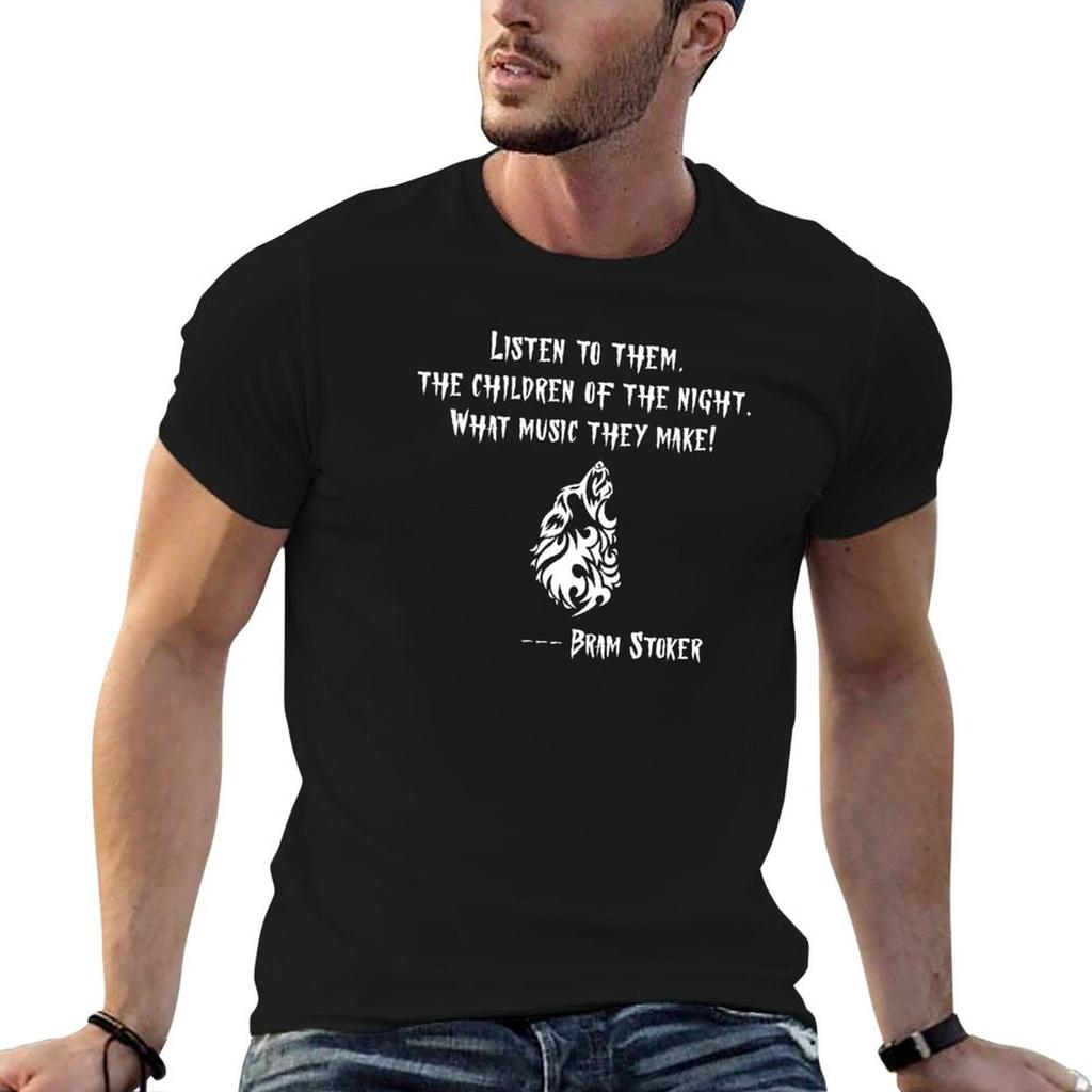 Children Of The Night Bram Stoker Wolf Design TShirt Breathable Mesh Panel TShirt