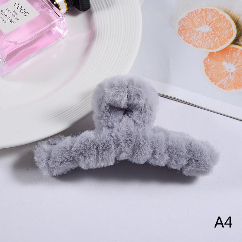Frauen Haar Klaue Plüsch Clip Nette Koreanische Herbst Winter Solide Elegante Acryl Pelz