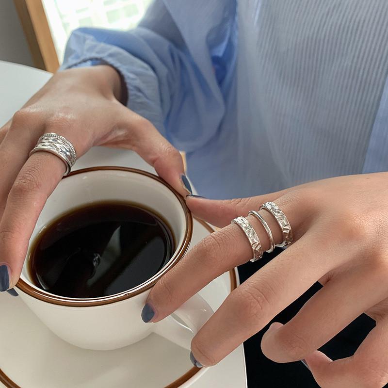 Charming Minimalist 925 Sterling Silver Wave Design Open Ring For Women