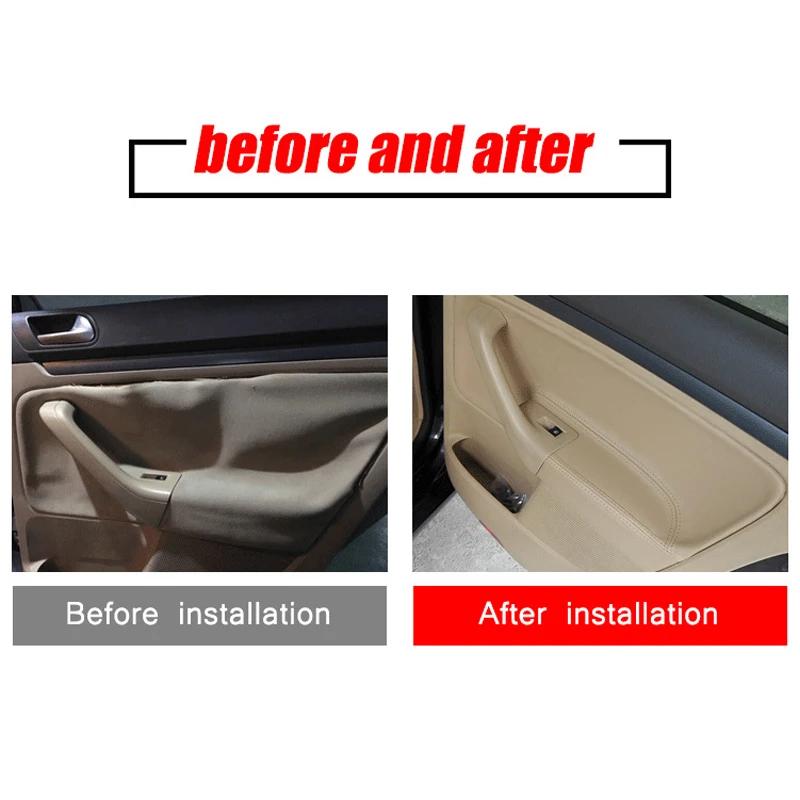 Microfiber Leather Car Door Handle Armrest Panel Cover For VW Golf 5 V MK5 Jetta 2006-2011 Only 4 Doors Car Interior Accessories