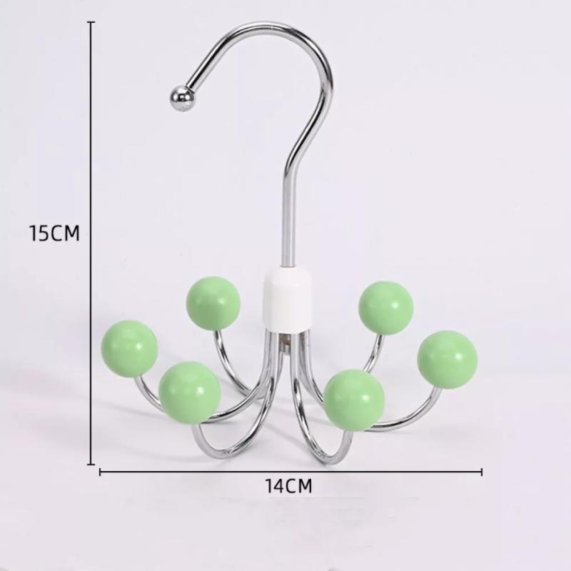 360° Rotatable Scarf Clothes Hangers Wooden Ball Wardrobe Hooks