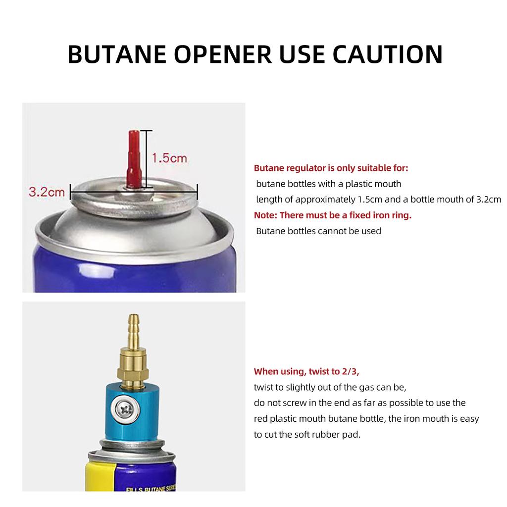 Easy To Use Butane Bottle Quick Coupler with Constant Pressure Valves Butane Gas Cartridge for Outdoor Enthusiasts