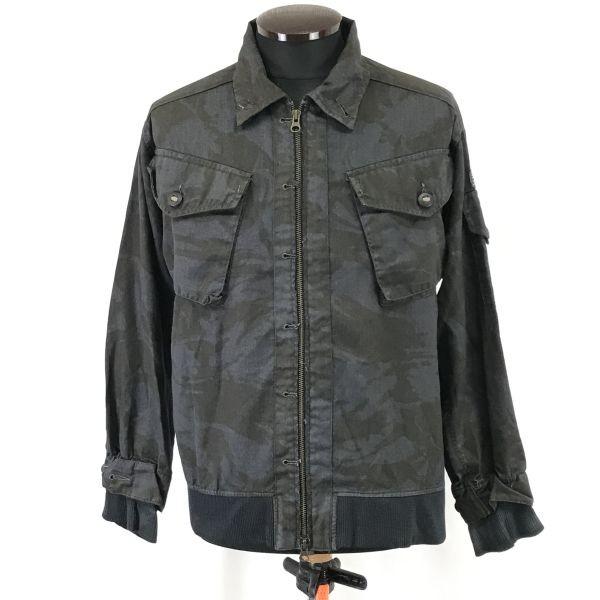 

UK Flag Camouflage Military Jacket Outerwear MA-1 Camouflage Size M-L Men Shoulder Pockets(USED)