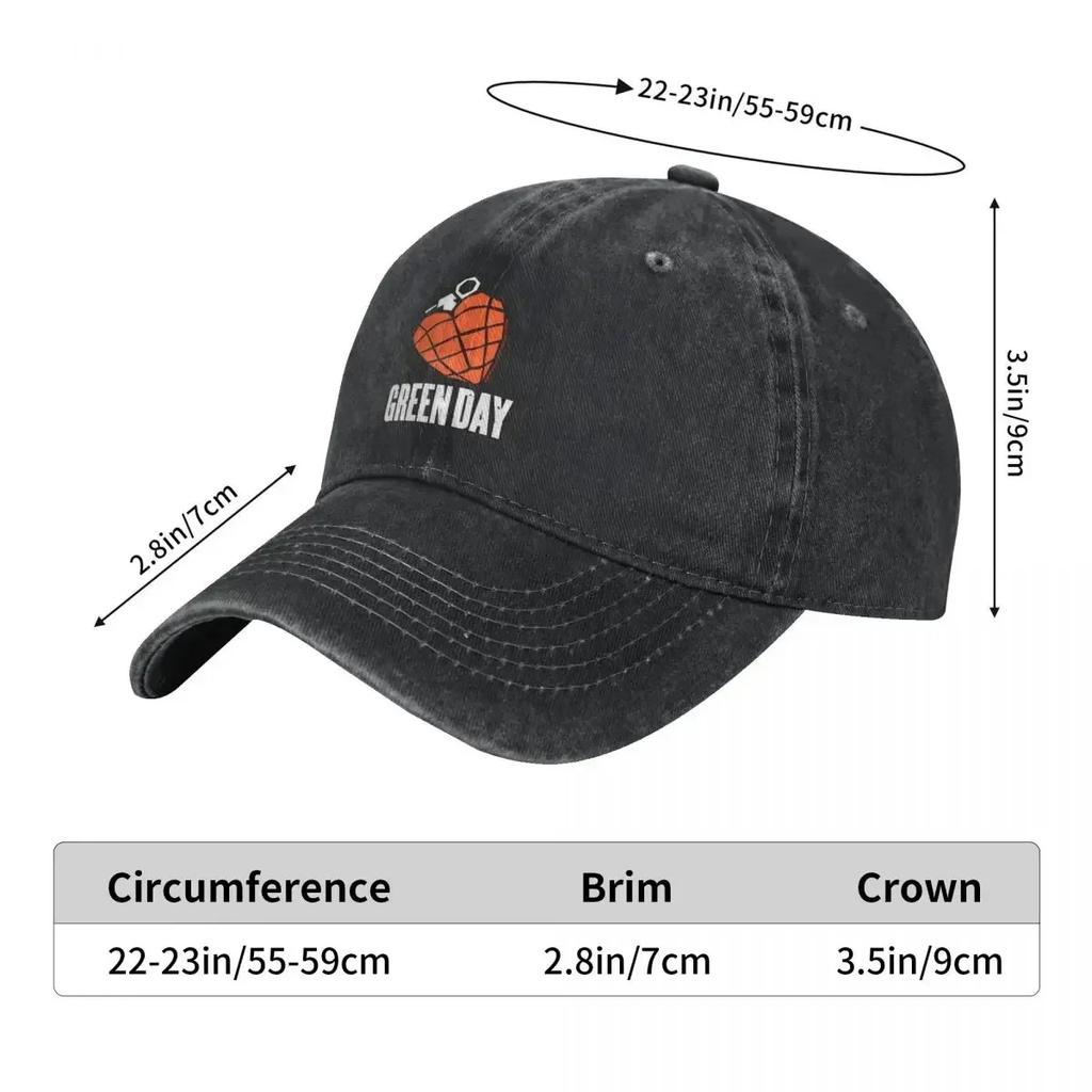 Green Days Band Album Unisex Baseball Caps Dookie Saviors Hip Hop 2024 Tour Distressed Cotton Hats Cap Outdoor Summer Headwear