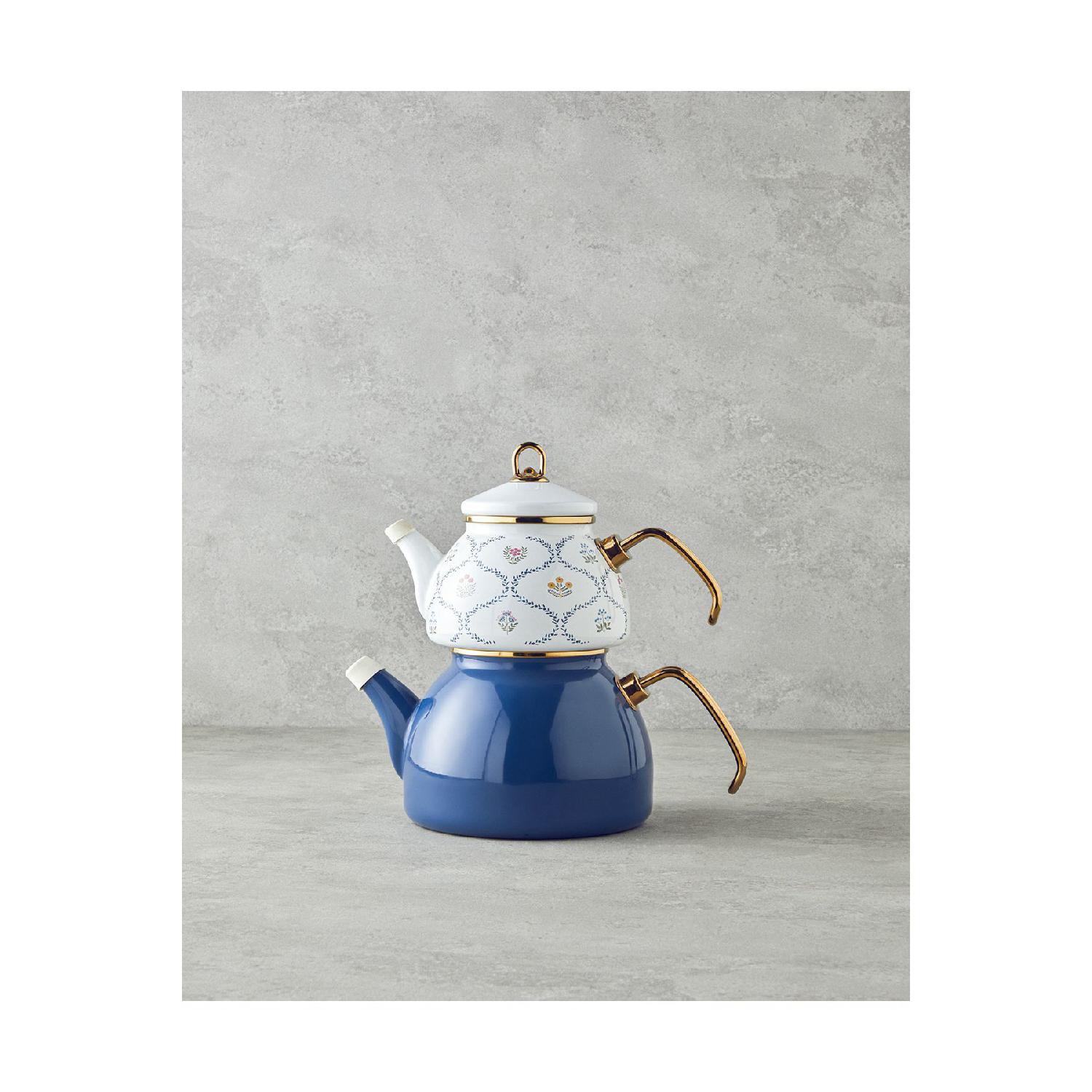 

Ornate Retro Enamel Teapot 1.1 Liter 2.3 Liter Blue