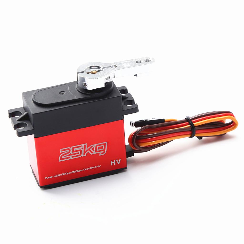 25KG Digital Servo with 25T Servo Arm IP66 Waterproof Copper Gear High 180 Operating Angle for 1Celsius12 1Celsius10 RC Car Boat Airplane Helic