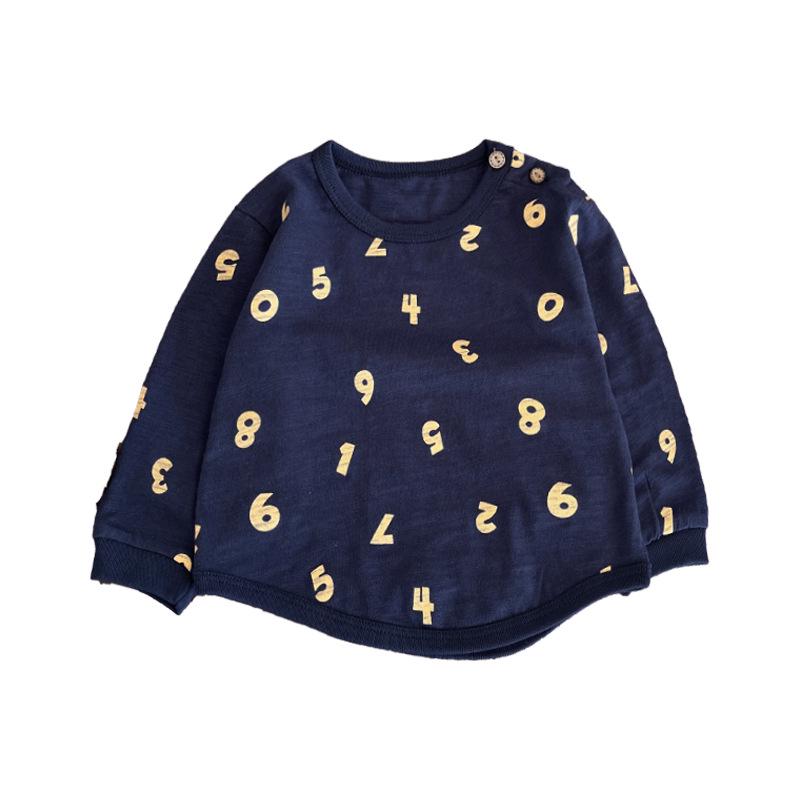 Spring 2025 Korean Boys' Cotton Base Shirt - Handsome Casual Round Neck Top for Kids