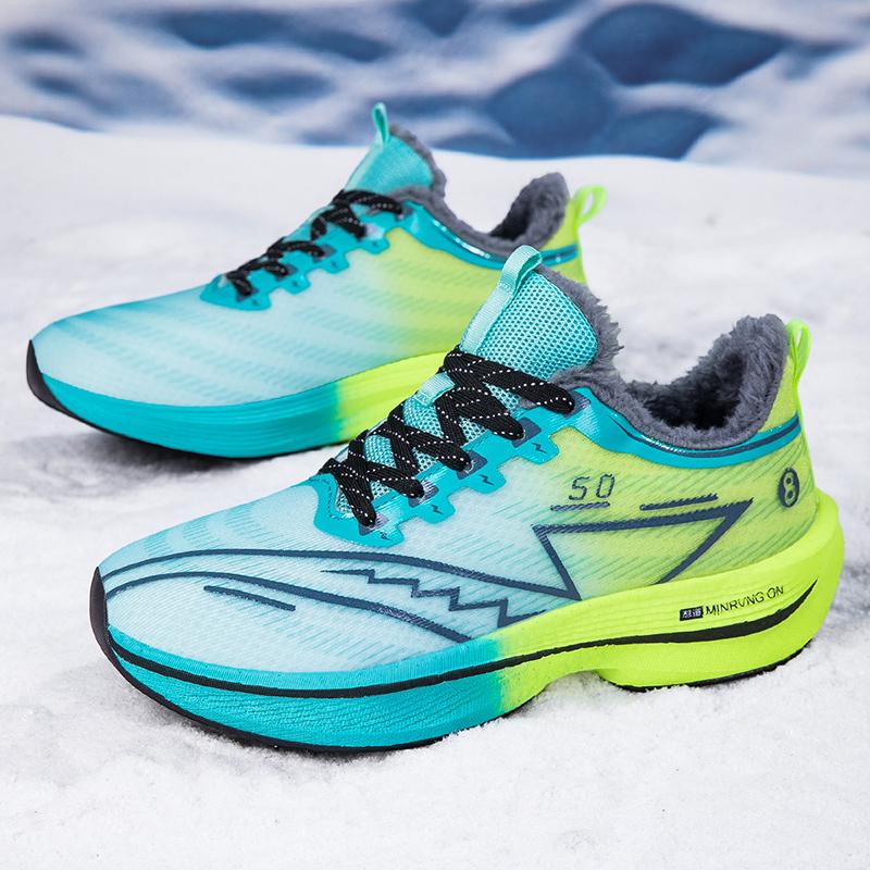 Plush Warm Winter Sneakers Men's Damping Sports Shoes Women Breathable Running Shoes Fitness Training Shoes Anti-slip Trainers