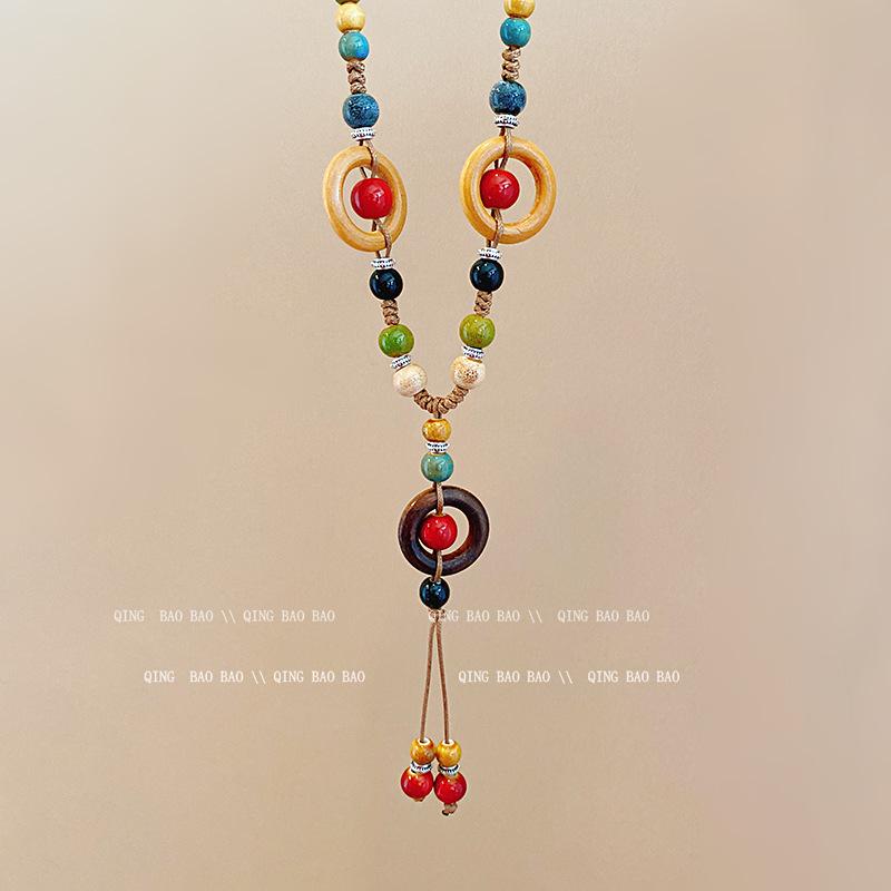 Zen Retro Chinesische Keramik Halskette - Handgewebtes Nischendesign für Frauen