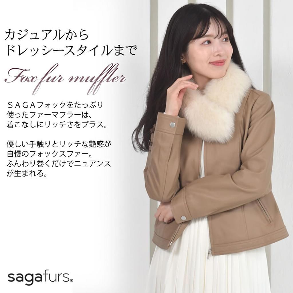SAGA Fox Fur Scarf with Clip Gray [HHayashiguchi] [Hayashiguchi] (FF4010) [Type A]