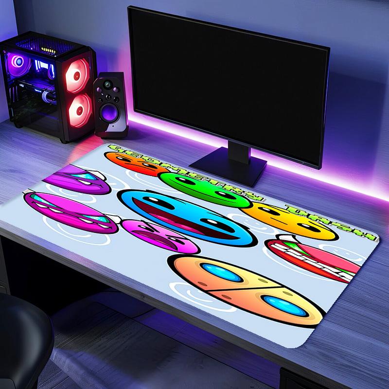 Geometry Dash1 Mouse Pad - Non-Slip Rubber Base, Smooth Surface for Work,Gaming,Office,And Home Use, Desk Mouse Pad