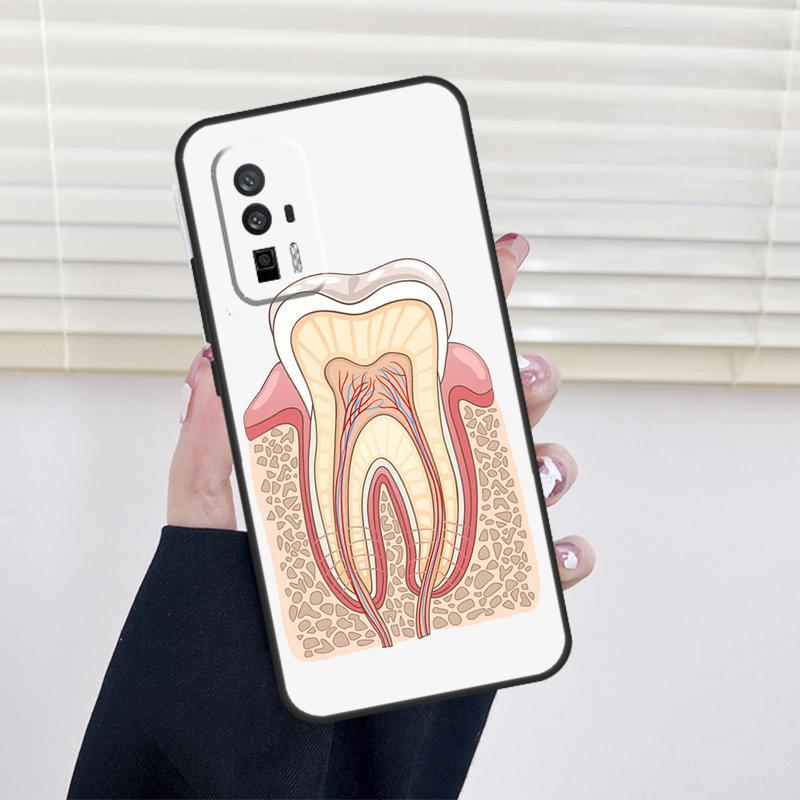Cartoon Dentist Dental Teeth Cover For Xiaomi 15 14 13 Ultra 11T 12T 13T 14T Pro POCO X7 Pro X3 X5 X6 M6 F5 F6 Pro Case