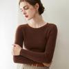 Elegant Women's Round Neck 100% Cashmere Slim Fit Sweater Dress