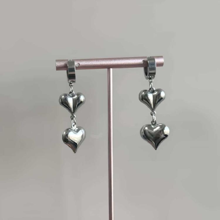 Romance Silver Tone Heart Earrings Versatile Accessory That Complements Any Outfit From Day To Night