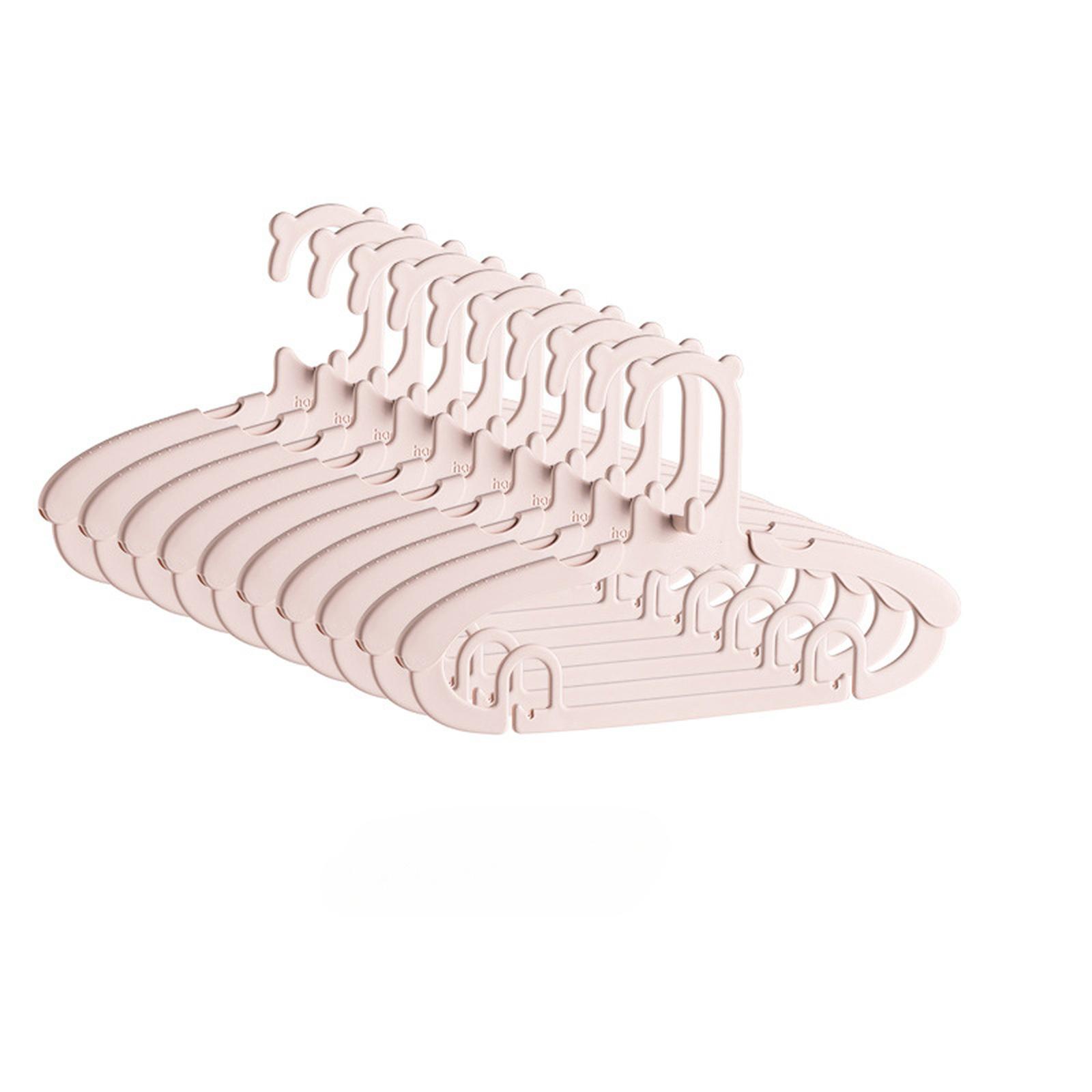 

Multi-Functional Baby Clothes Hangers Adjustable Foldable Infant Toddler Garment Hangers Space-Saving Durable Plastic Clothes Rack for Kids one size рожевий